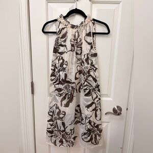 Banana Republic Cream and Brown Patterned dress